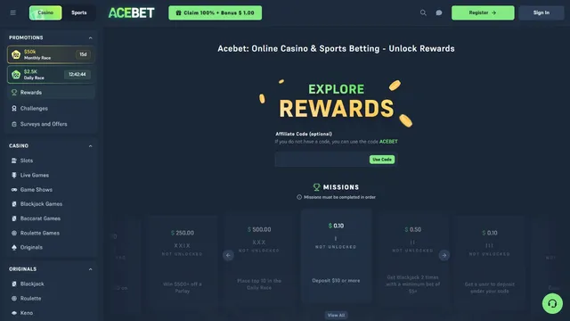 acebet casino loyalty program