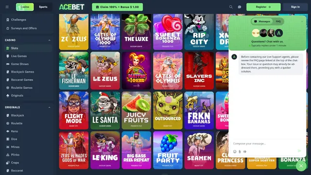 acebet casino support