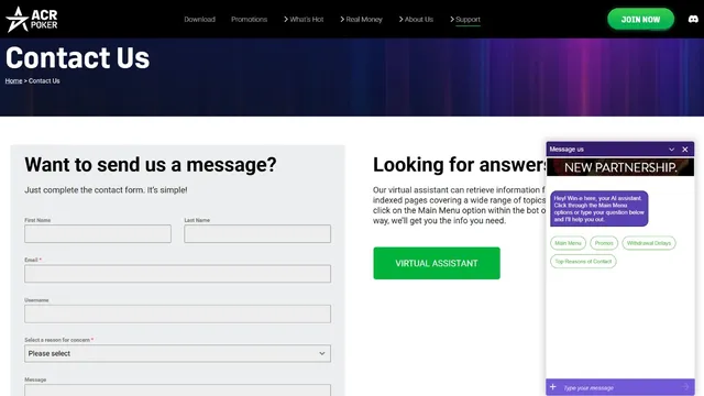acrpoker support