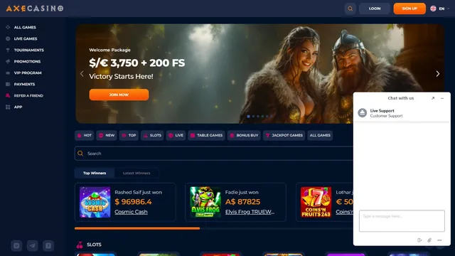 axe.casino support