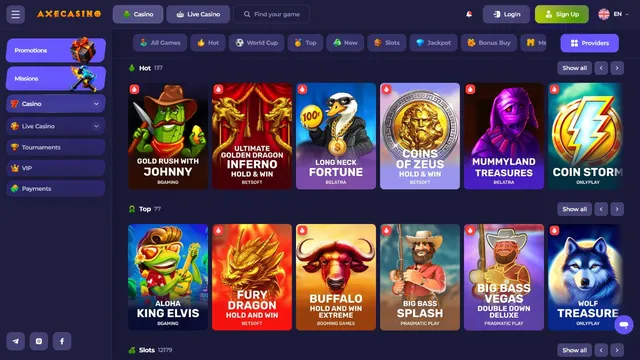 axe casino games