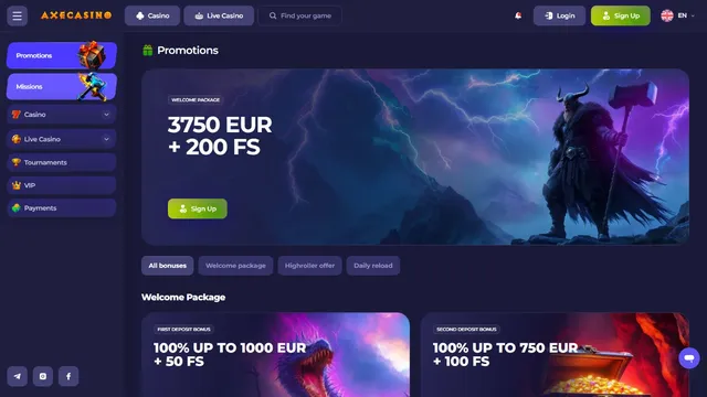 axe casino promotions