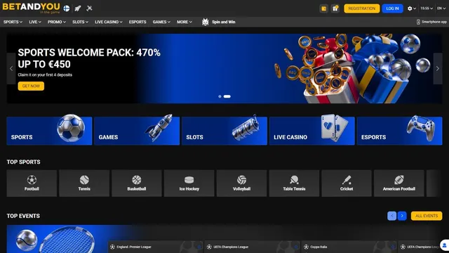 betandyou casino website screen