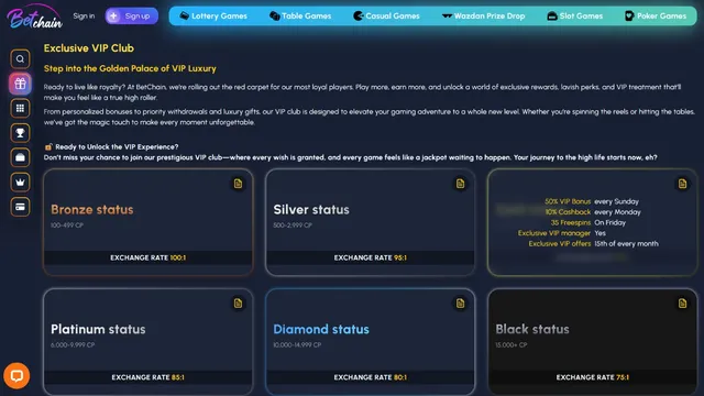 betchain v casino vip club