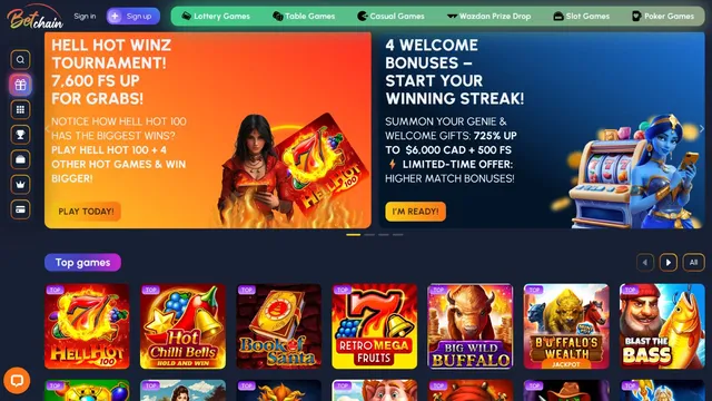 betchain v casino website screen