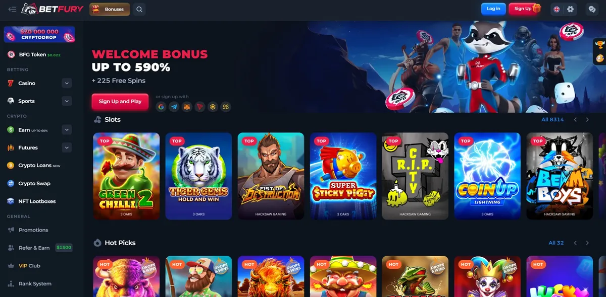 betfury casino screen