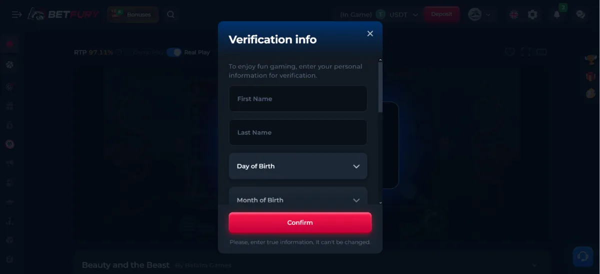 betfury casino verification new icon
