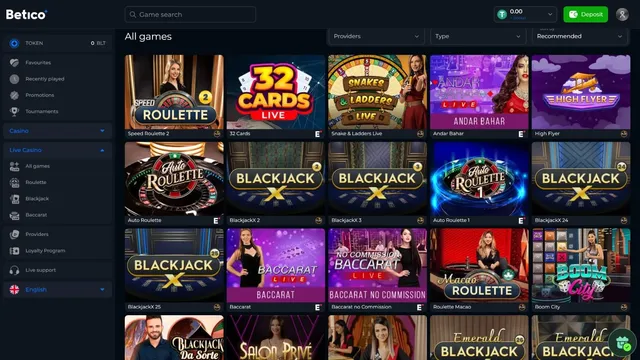betico casino games