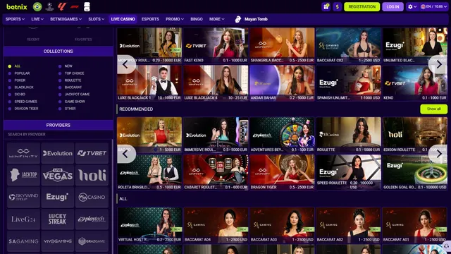 betnix casino live games