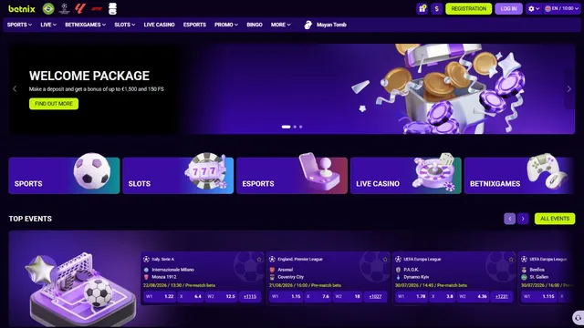 betnix casino website screen