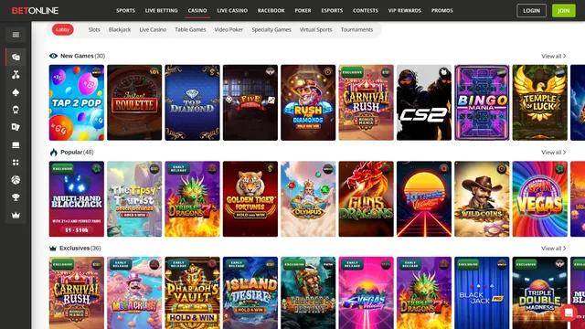 betonline v2 casino games