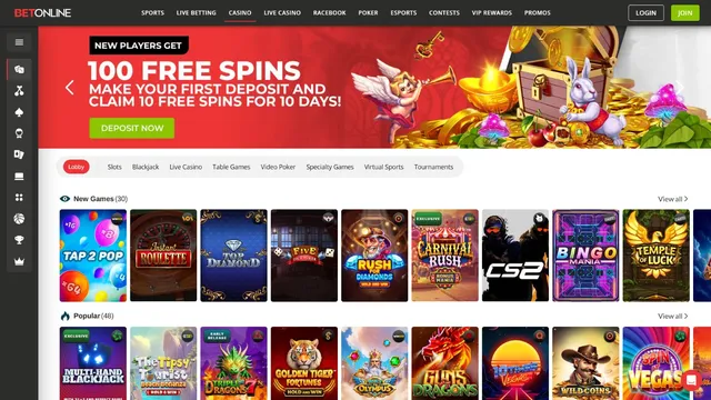 betonline v2 casino website screen