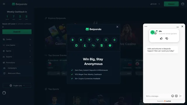betpanda.io casino support