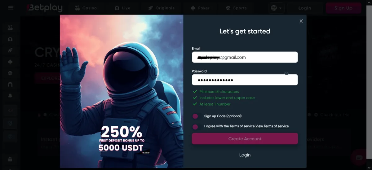 betplay casino registration icon