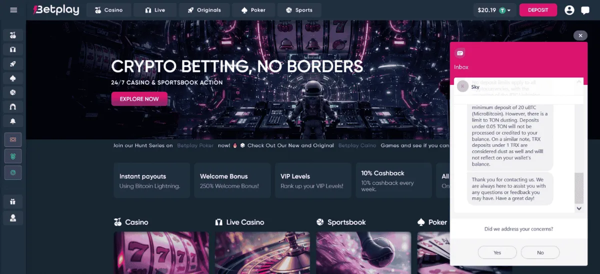 betplay casino support 1 icon