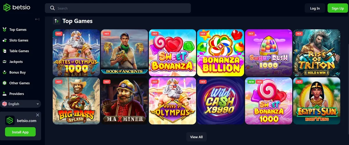 bets.io casino screen