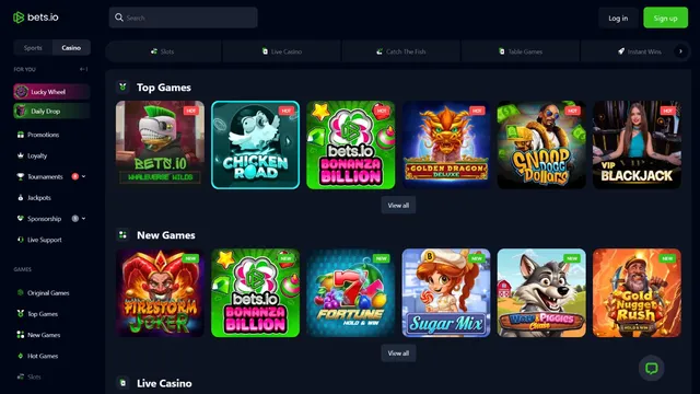 bets.io v2 casino games