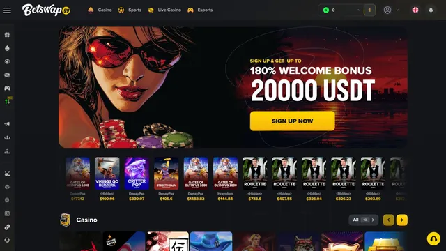 betswap v2 casino website screen