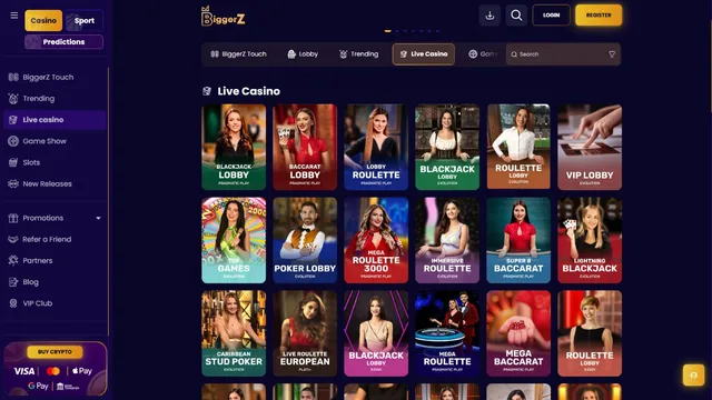 biggerz casino live games