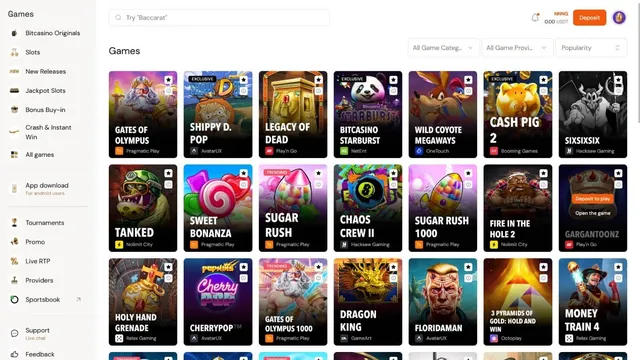 bitcasino games
