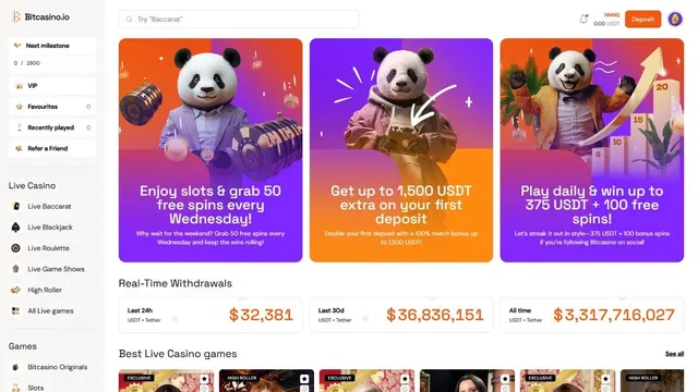 bitcasino website screen
