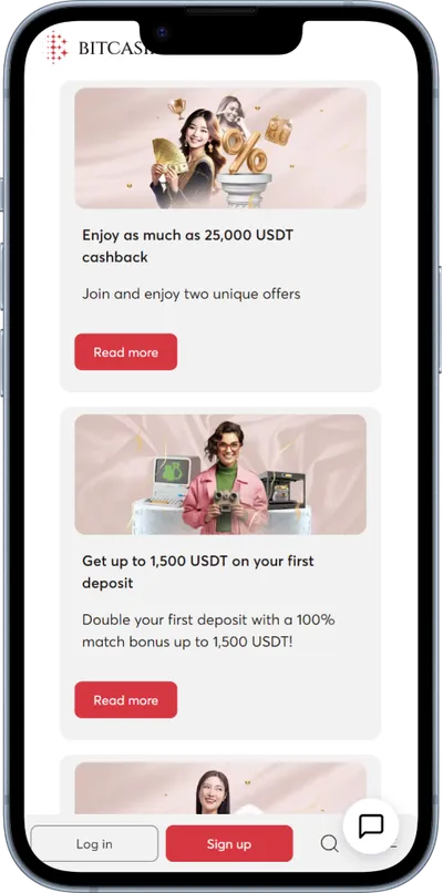 bitcasino.io phone screen promotions
