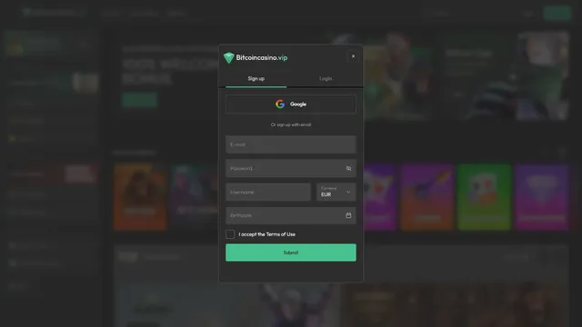 bitcoin casino.vip registration