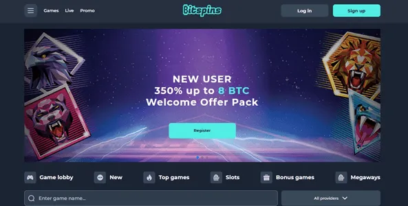 bitspins casino website screen