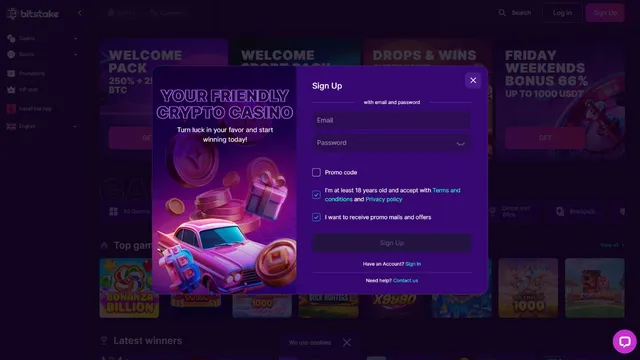 bitstake casino registration