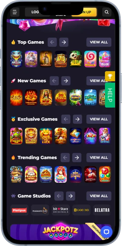 bitstarz casino phone screen games