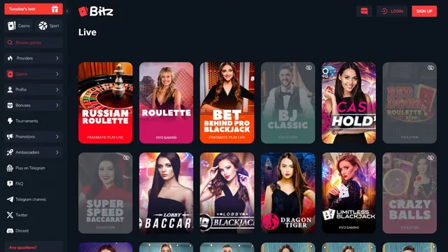 bitz casino live games