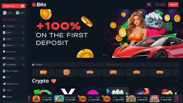 bitz casino website screen
