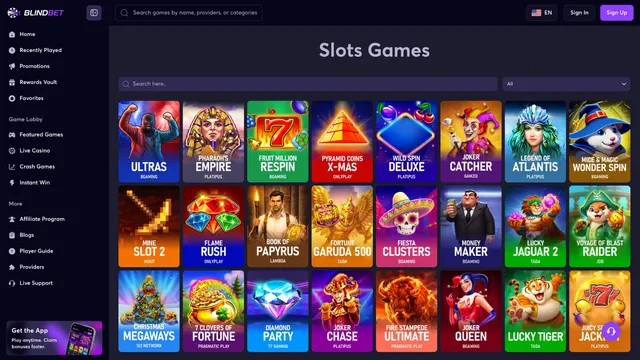 blindbet casino games