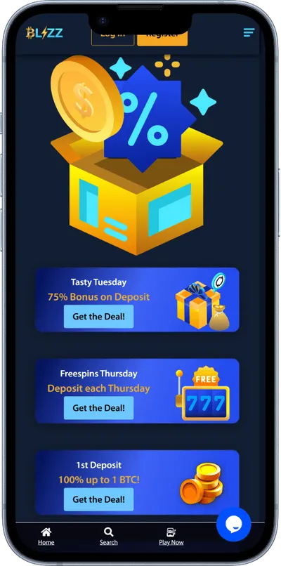 blizz casino phone screen promo