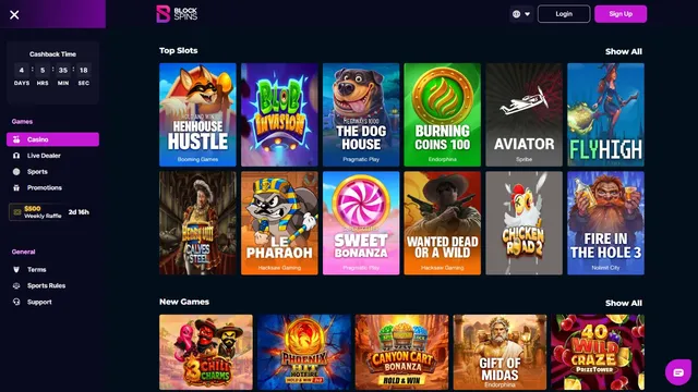 blockspins casino games