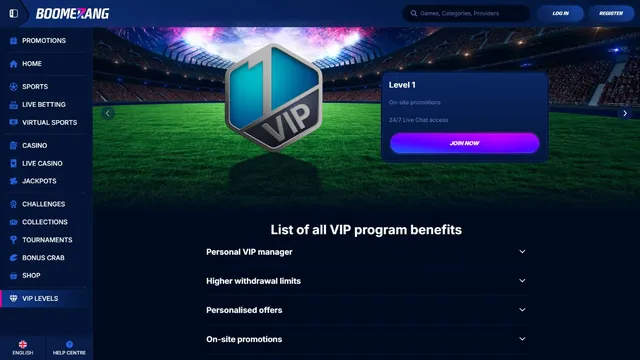 boomerang bet casino vip club