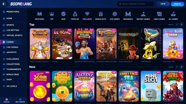 boomerang bet casino website screen