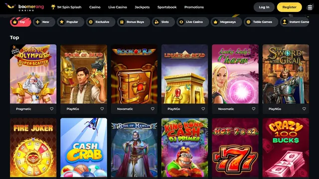 boomerang casino games
