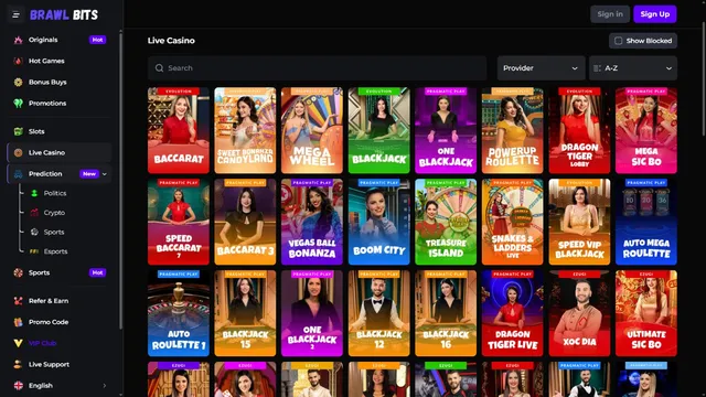 brawlbits casino live games
