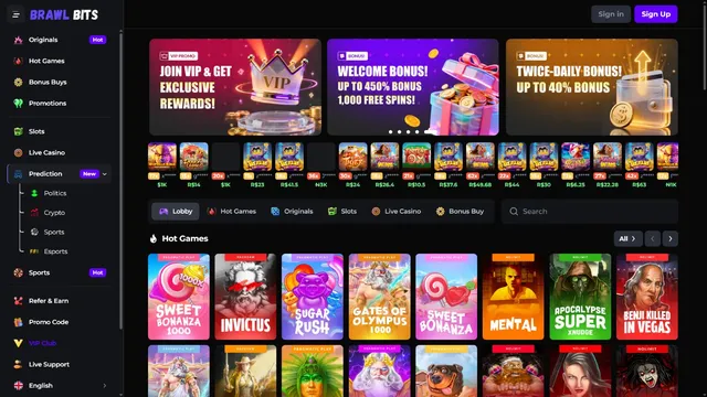 brawlbits casino website screen