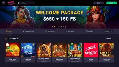 candy casino website screen