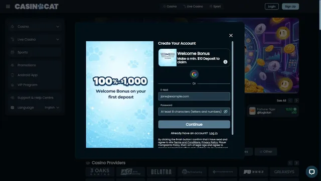 casinocat casino registration