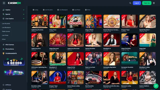 casinok casino live games