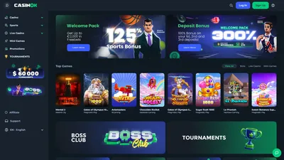 casinok casino website screen