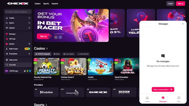 chexx casino support