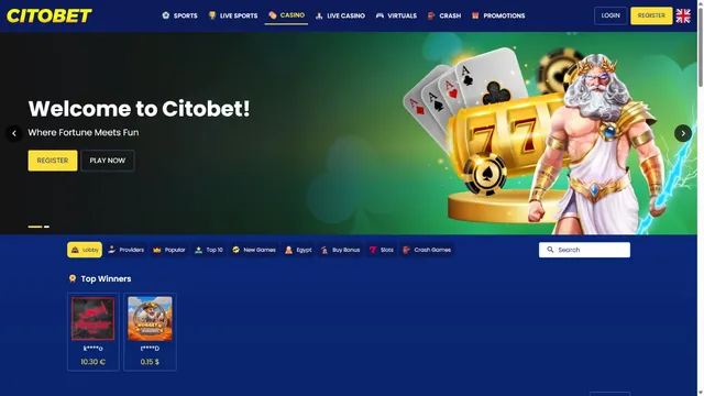 citobet casino website screen