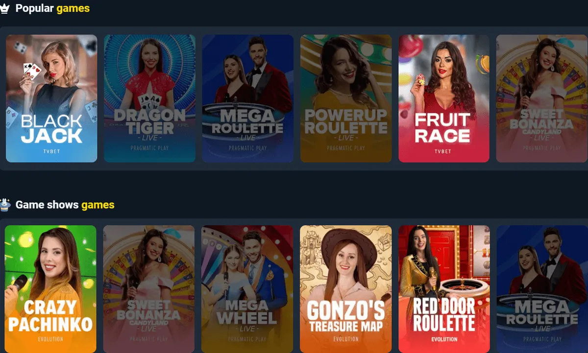 coinsgame casino live games