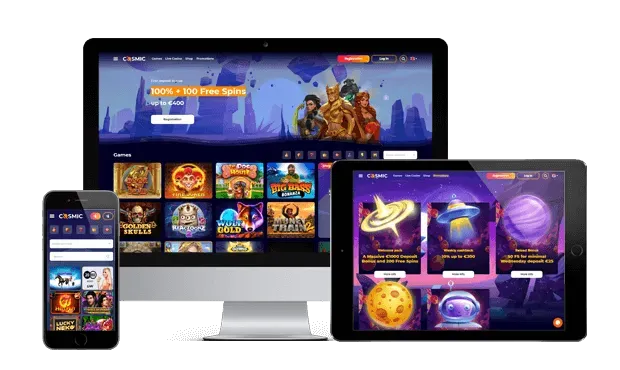 cosmicslot casino website screens