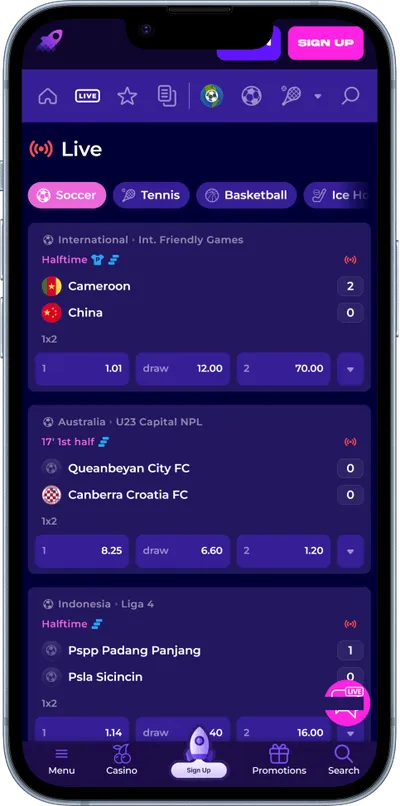 crashino casino phone screen live
