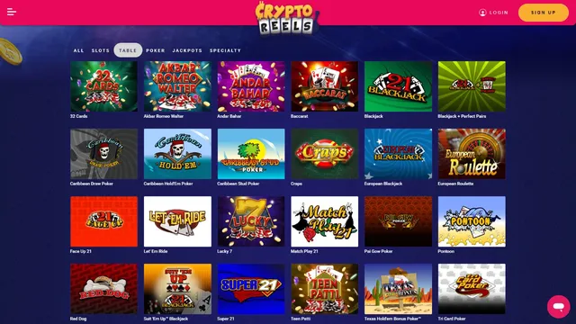 cryptoreels casino live games